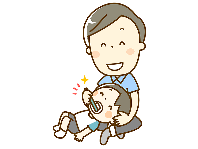 仕上げ磨きパパ